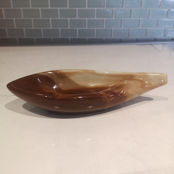 3 for$15 Vintage / MCM Marbled Swirl Pattern Brown And Ivory Ceramic Ashtray - Picture 8 of 8